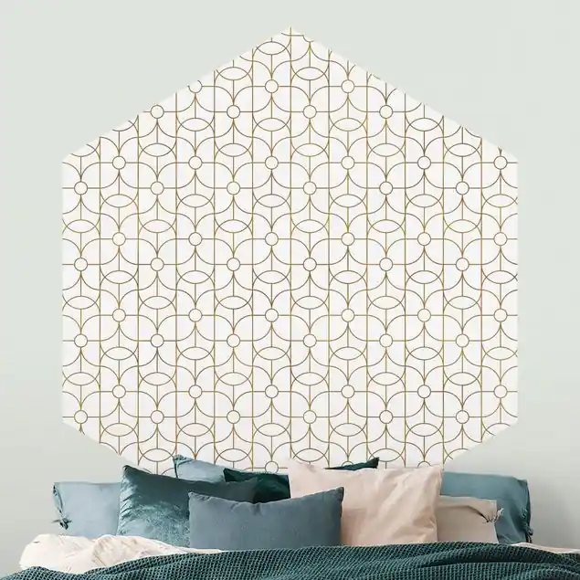 Wochenendangebot Art Deco Schmetterling Linienmuster XXL Hexagon Mustertapete