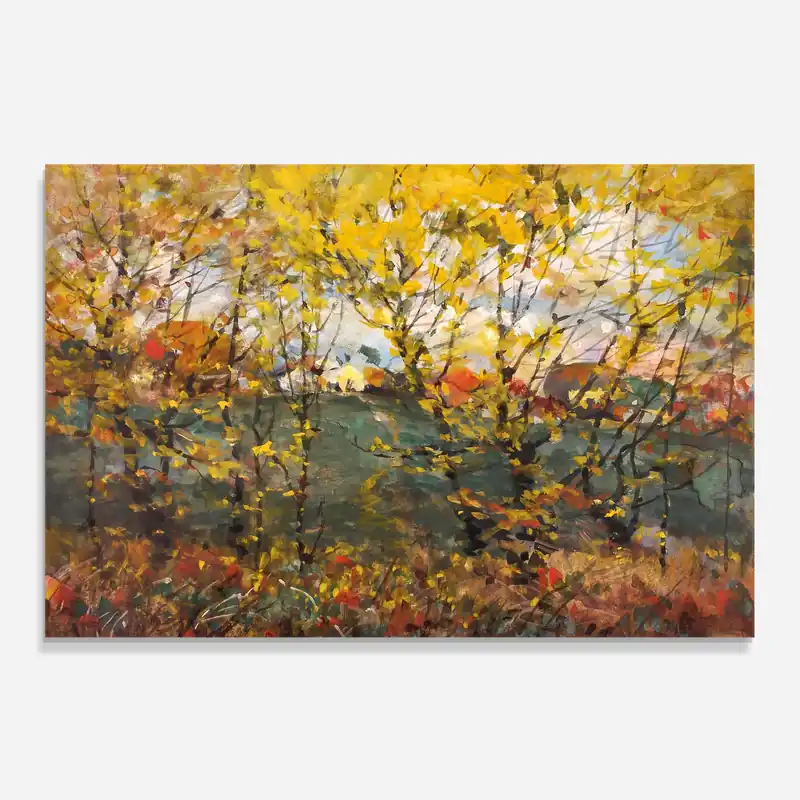 Aktuell Küchenrückwand Glas Autumn Painting Tree
