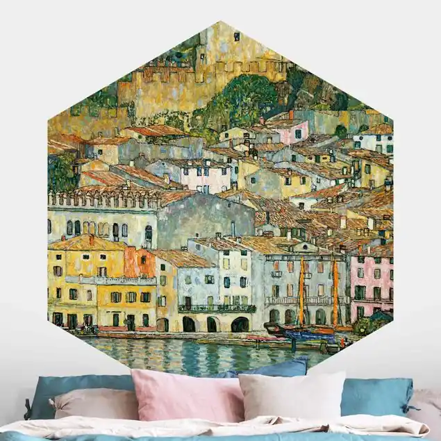 Angebot Gustav Klimt - Malcesine am Gardasee Hexagon Fototapete
