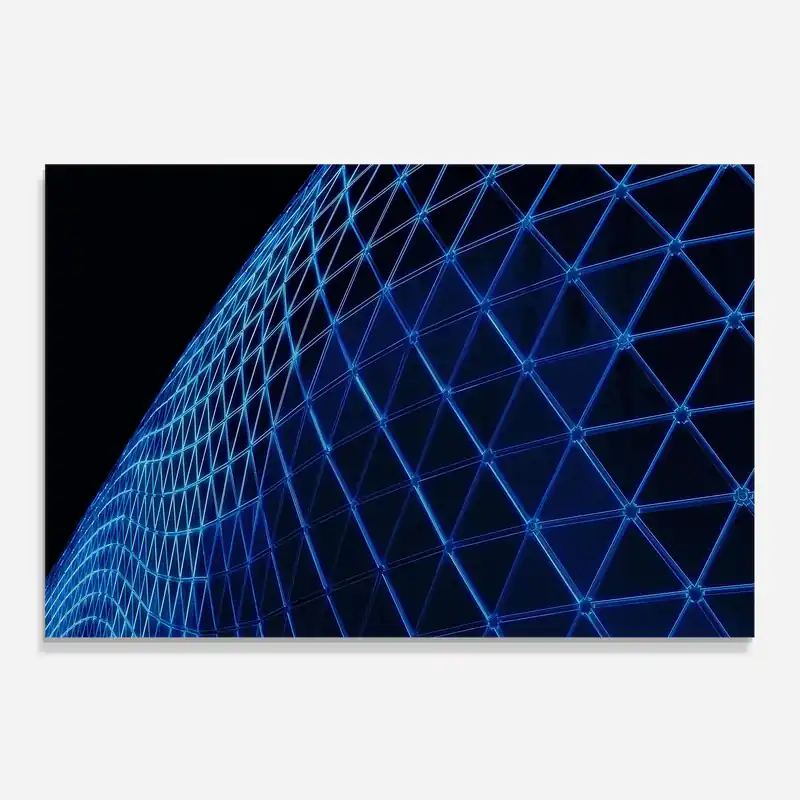 Aktuell Küchenrückwand Glas Blue Triangle Pattern