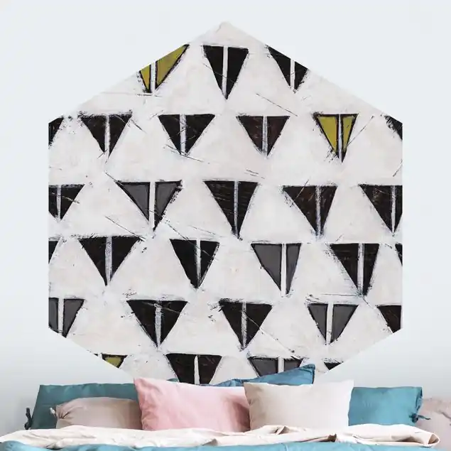 Abstrakte Hufe im Schnee Hexagon Mustertapete Begrenztes Angebot