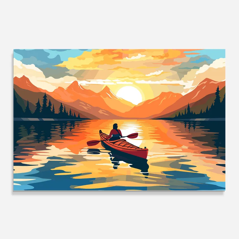 Aktuell Küchenrückwand Glas Boat Sunset Woman