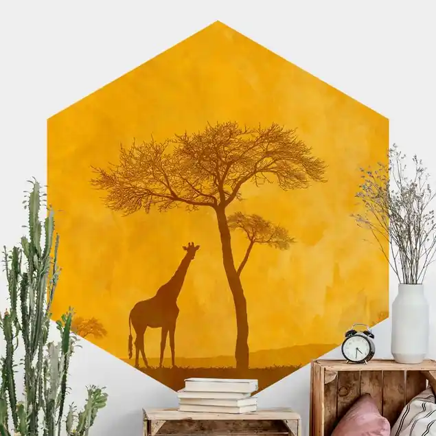 Amazing Kenya                               Hexagon Fototapete Solange Der Vorrat Reicht