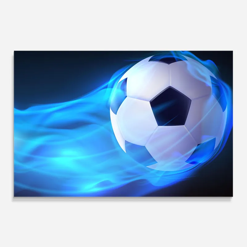 Aktuell Küchenrückwand Glas Blue Light Football
