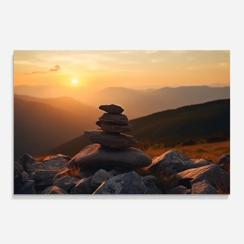 Aktuell Küchenrückwand Glas Nature Sunset Stones