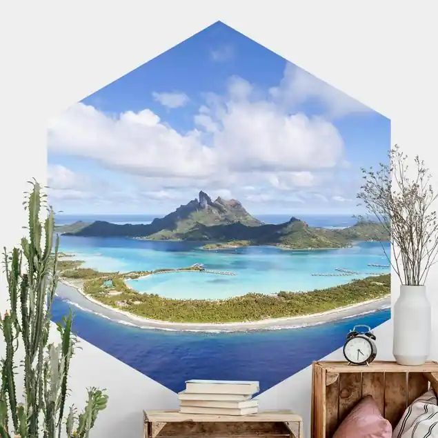 Zertifiziert Inselparadies Hexagon Fototapete