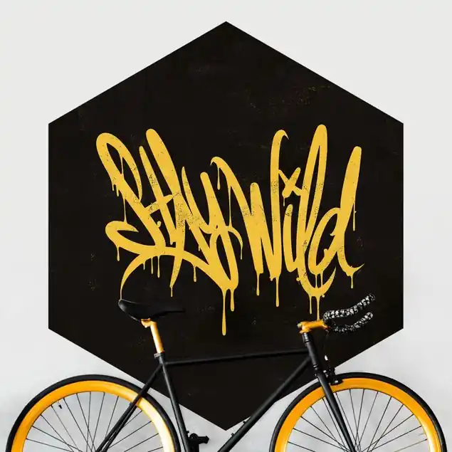 Angebot Graffiti Art Stay Wild Hexagon Mustertapete