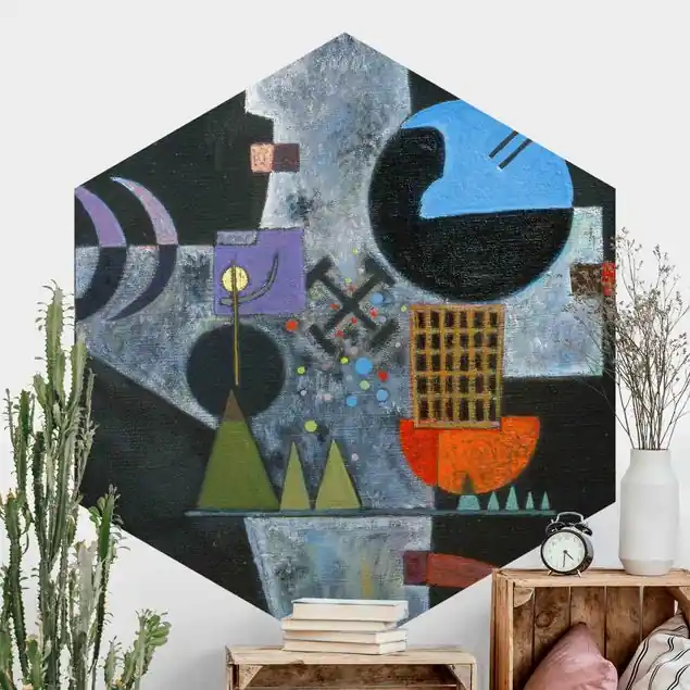 Wassily Kandinsky - Kreuzform Hexagon Fototapete Kostenloser Versand