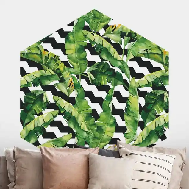 Zick Zack Geometrie Dschungel Muster Hexagon Mustertapete Heißes Angebot