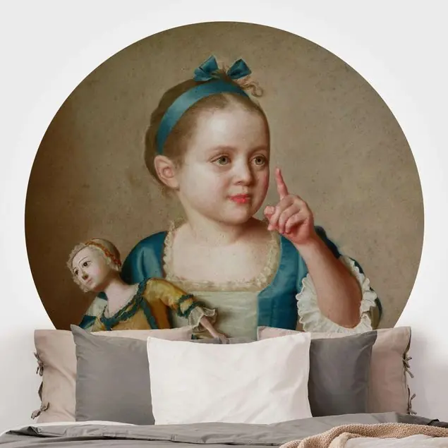 Wochenendangebot Jean Etienne Liotard - Mädchen mit Puppe Runde Fototapete