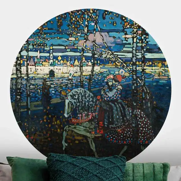 Wassily Kandinsky - Reitendes Paar Runde Fototapete Top-Seller