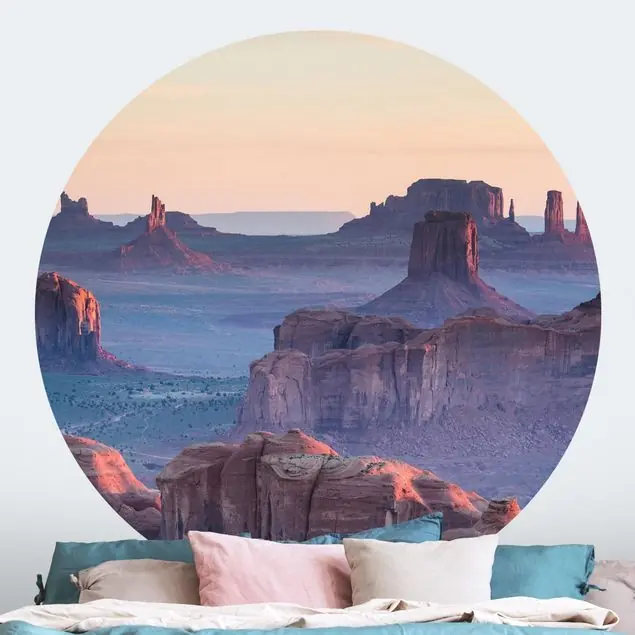 Aktuell Sonnenaufgang in Arizona                               Runde Fototapete