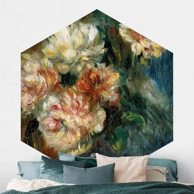 Zertifiziert Auguste Renoir - Vase Pfingstrosen                               Hexagon Fototapete