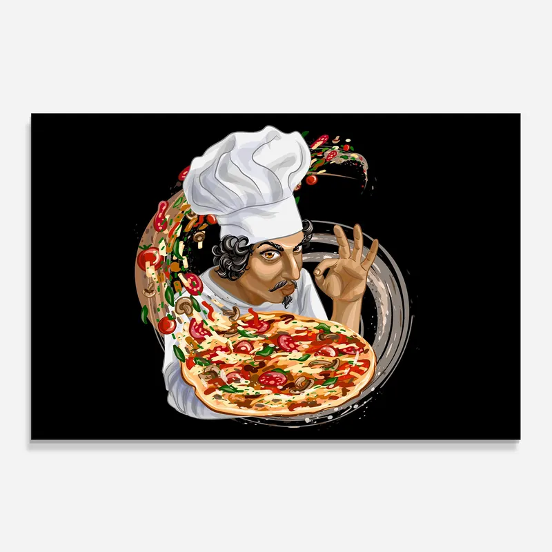 Abverkauf Küchenrückwand Glas Pizza Chef