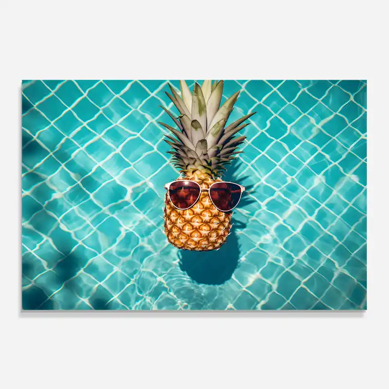 Aktuell Küchenrückwand Glas Pineapple In Pool
