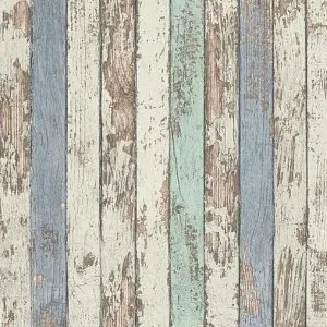 A.S. Création Best of Wood`n Stone 2nd Edition in Blau Braun Weiß - 959141 Mustertapete Neu Im Sortiment
