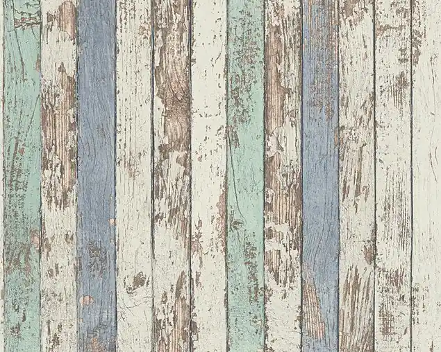 A.S. Création Best of Wood`n Stone 2nd Edition in Blau Braun Weiß - 959141 Mustertapete Neu Im Sortiment