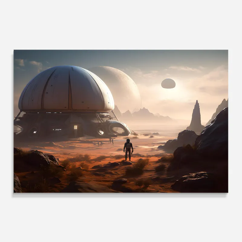Wochenendangebot Küchenrückwand Glas Spaceship Astronaut View