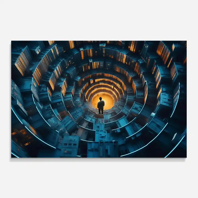 Abverkauf Küchenrückwand Glas Yellow Spiral Tunnel