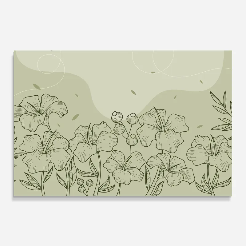 Angebot Küchenrückwand Glas Green Line Flowers