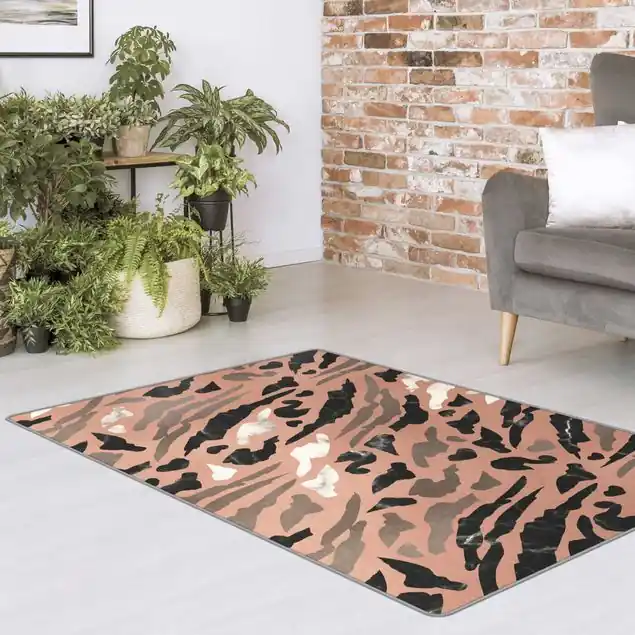 Preiswert Tigerstreifen in Marmor und Gold Teppich