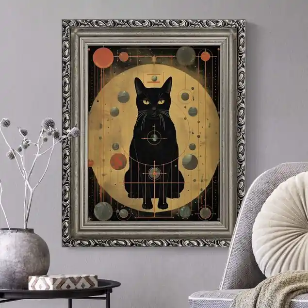 Echt Schwarze Katze Universum Collage