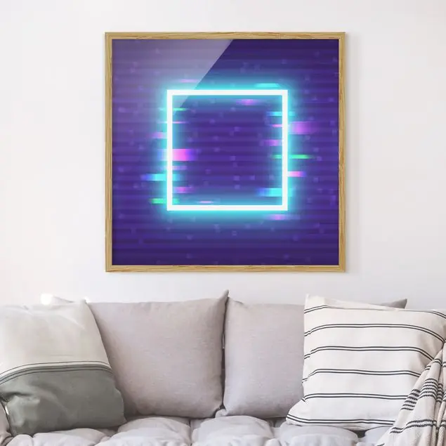 Zertifiziert Geometrisches Quadrat in Neonfarben