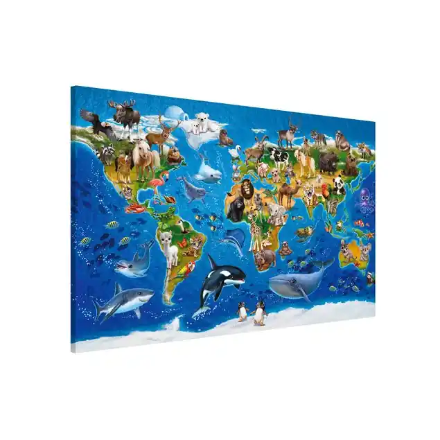 Weltkarte mit Tieren Sonderangebot