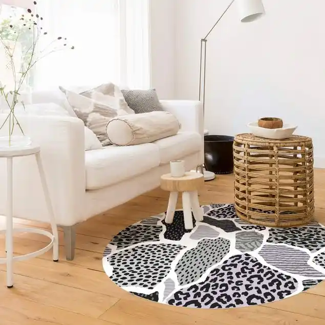 Animalprint Zebra Tiger Leopard Europa Runder Vinyl-Teppich Expressversand