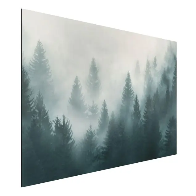 Abverkauf Nadelwald im Nebel