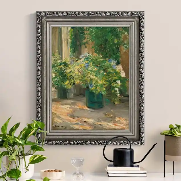 Aktuell Max Liebermann - Blumentöpfe vor dem Haus
