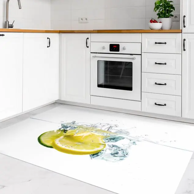 Zitrone und Limette im Wasser Vinylteppich Online Kaufen