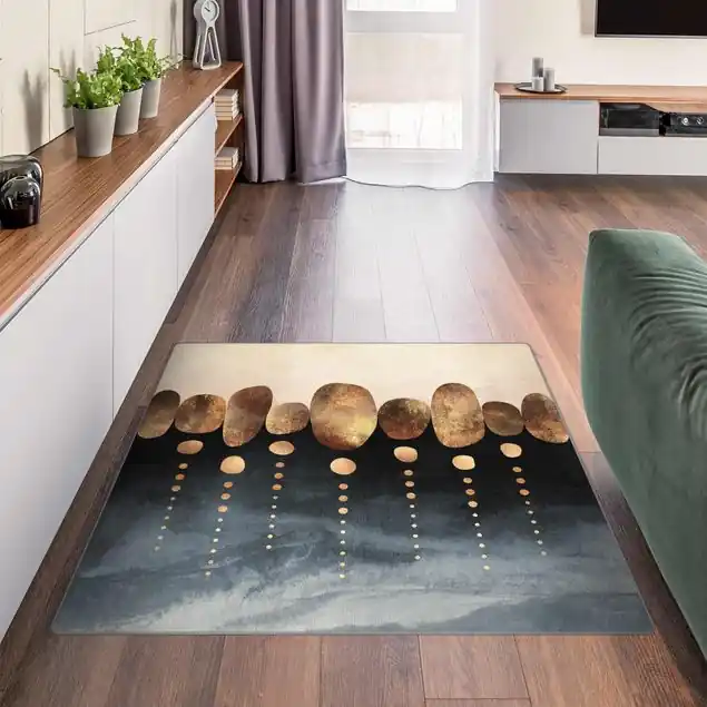 Aktuell Abstrakte goldene Steine                               Teppich