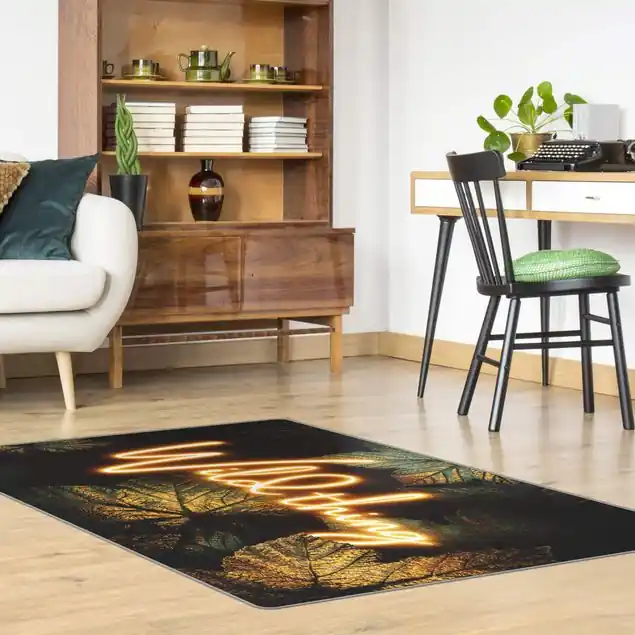 Wild Thing goldene Blätter                               Teppich Zertifiziert