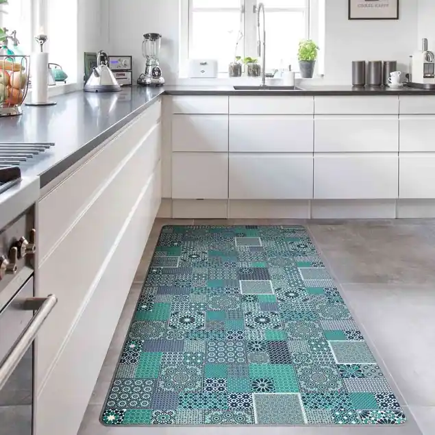 Wochenendangebot Marokkanische Mosaikfliesen türkis blau                               Teppich