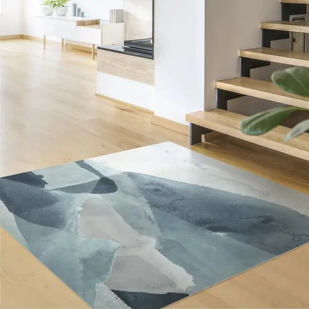 Wogen in Blau I Vinylteppich Zertifiziert