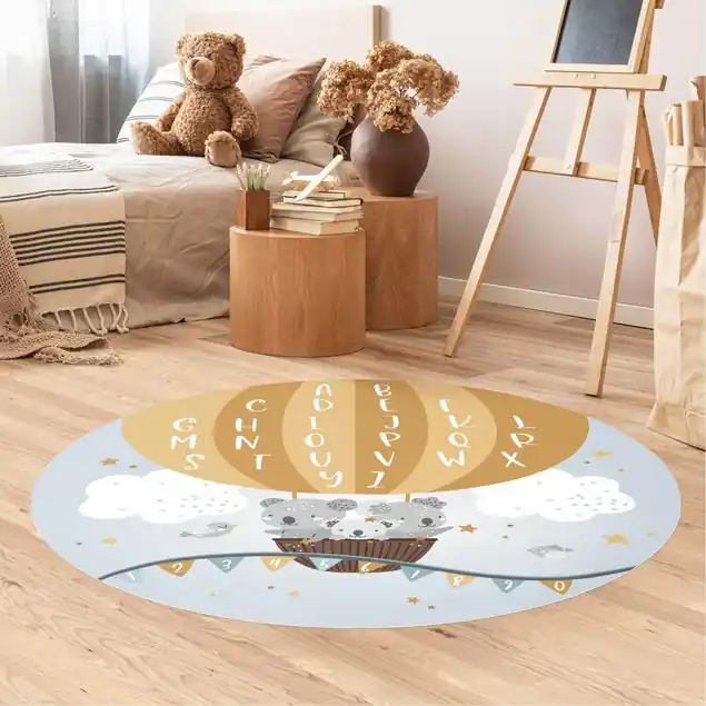 ABC - Lernen wie im Flug Runder Vinyl-Teppich Top-Angebot