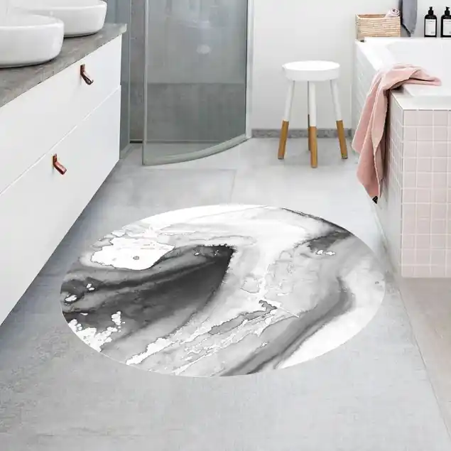 Aktuell Dunst und Wasser I Runder Vinyl-Teppich