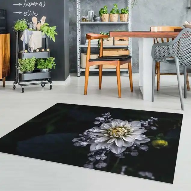 Weiße Dahlie Vinylteppich Neuheit