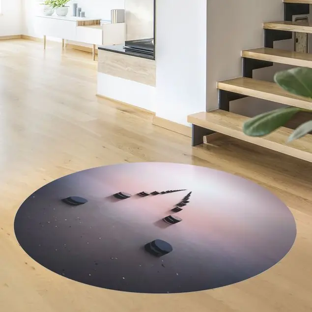 Zen am Strand Runder Vinyl-Teppich Beliebt