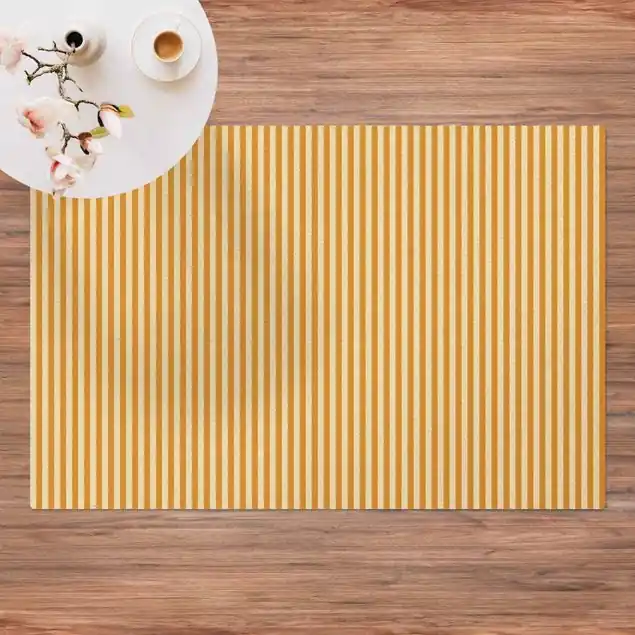 Wochenendangebot No.YK46 Streifen Gelb Beige                               Kork-Teppich