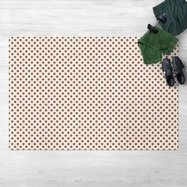 Aktuell Punkte Grau auf Weiß Kork-Teppich