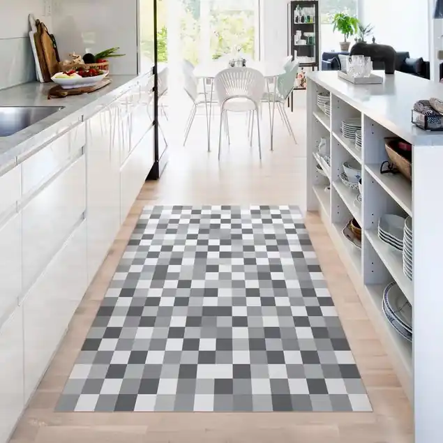 Angebot Geometrisches Muster Mosaik Grau                               Vinylteppich