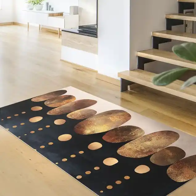 Abstrakte goldene Steine Vinylteppich Top-Preis