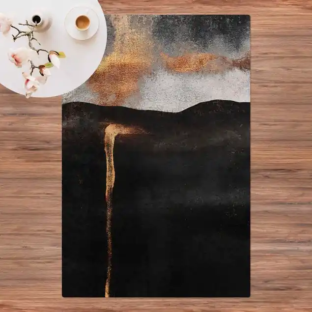 Abstrakte goldene Glut Kork-Teppich Saisonangebot