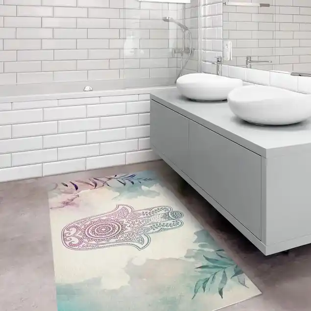 Zertifiziert Hand der Fatima Aquarell Vinylteppich