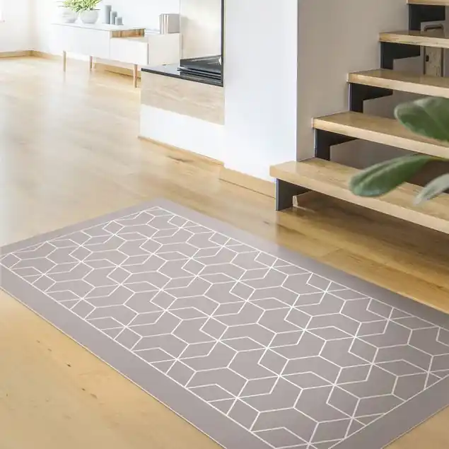 Angebot Geometrisches Muster verschlungene Hexagone mit Rahmen                               Vinylteppich