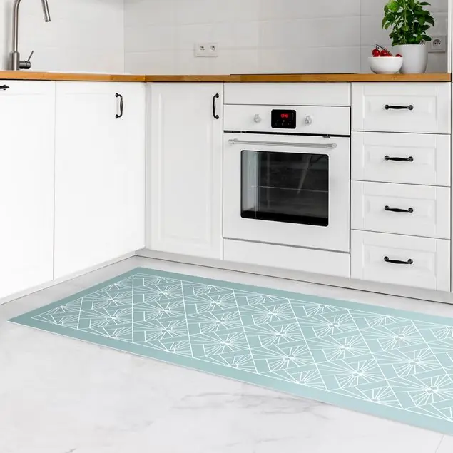 Abverkauf Art Deco Strahlen Muster mit Rahmen Vinylteppich