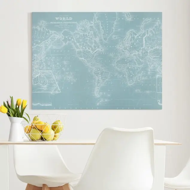 Weltkarte in Eisblau Top-Seller