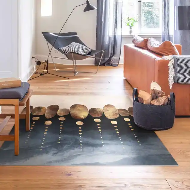 Abstrakte goldene Steine Vinylteppich Neu Im Sortiment